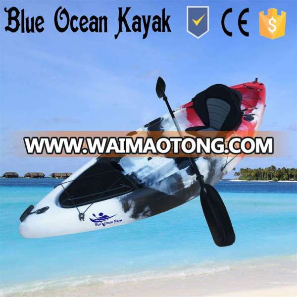 Sit-on-top kayak with paddle and seat from Blue Ocean Kayak